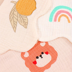 3pcs Baby Bibs Heart Sun Flower Newborn Burp Cloth Kid Cotton Saliva Towel