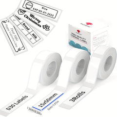 Phomemo D30 Label Maker Paper, Various Sizes, Self-Adhesive, Blank Printer Paper