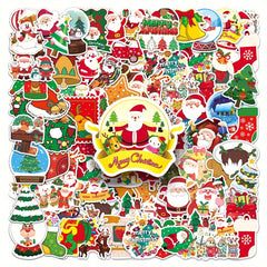 102pcs Christmas Cartoon Graffiti Stickers Diy Phone Case Car Skateboard Bike