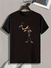 Creative Cartoon Print Men's Graphic T-shirt for Summer