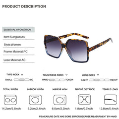 Oversized Square Sunglasses Casual Gradient Glasses UV400