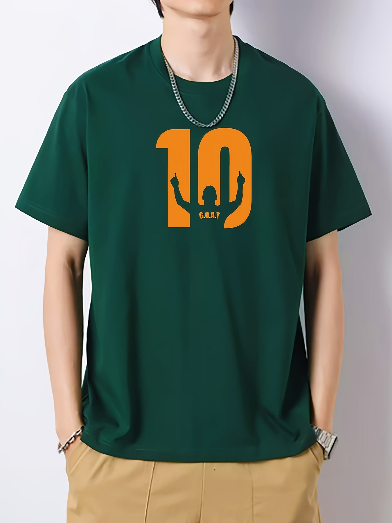 Men's Cotton Graphic Crew Neck T-shirt for Summer