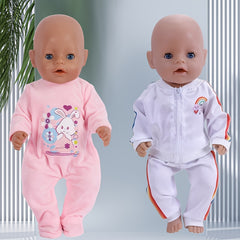 Doll Clothes Set for 18" Dolls - Rabbit Suit and Rainbow Costume