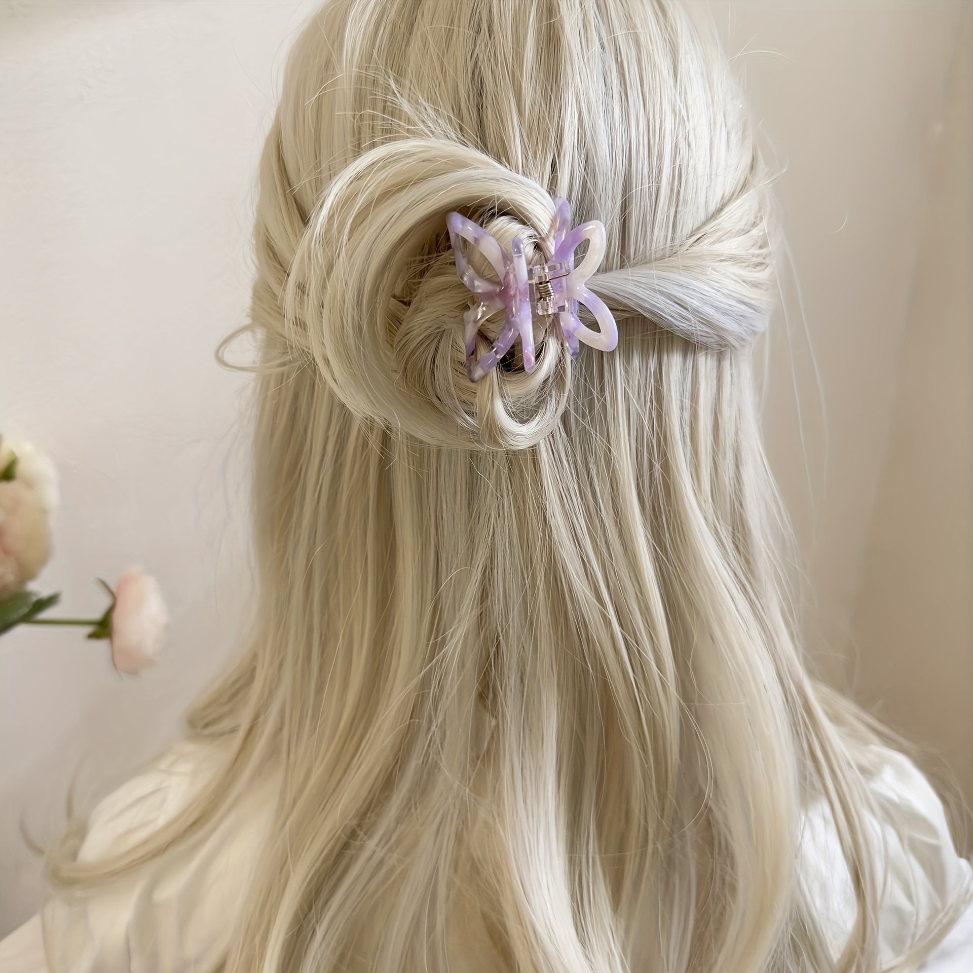 Small Acetate Hair Claw Butterfly Shaped Y2K Ponytail Holder