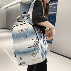 Letter Pattern Backpack Gradient Casual Women's Men's Bag