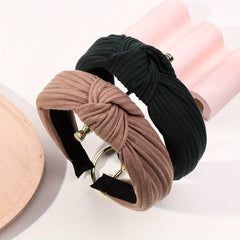 2pcs Cross Knotted Wide Fabric Headband for Women