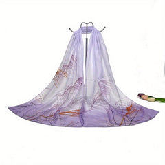 Reed Pattern Scarf Chiffon Shawl Scarf Wrap Casual Head Wrap