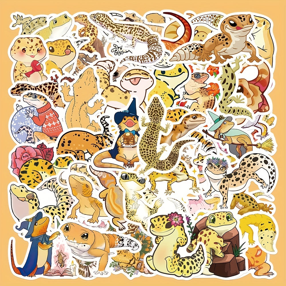 50pcs Colorful Lizard Stickers for Laptop Journal Phone Case Waterproof Stickers