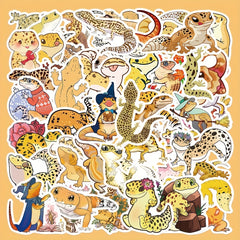 50pcs Colorful Lizard Stickers for Laptop Journal Phone Case Waterproof Stickers