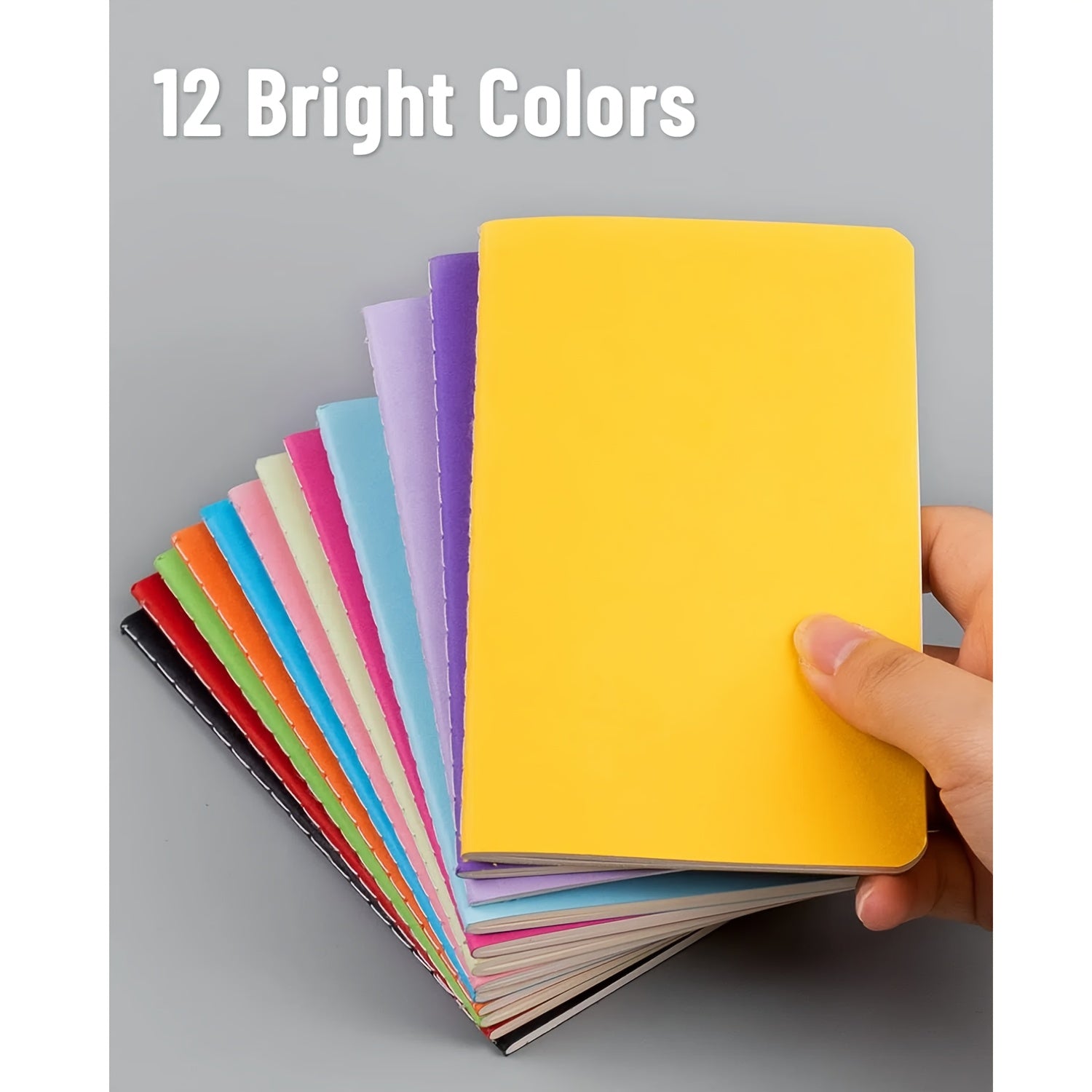 36 Mini Notepads Bulk Set Colorful Covers & Elastic Pen Holder
