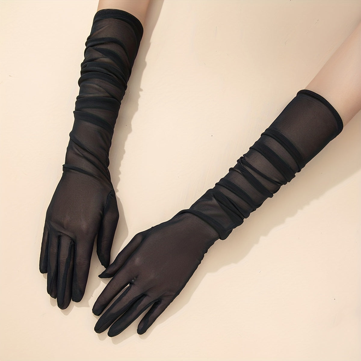 Mesh Breathable Long Gloves, Women's Dress Gloves for Party Prom Wedding