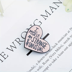 3pcs Cartoon Metal Badge Heart Letter Brooch Decoration for Men