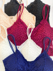 5pcs Floral Lace Bralettes Lightweight Everyday Bra Women's Lingerie