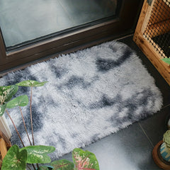 Tie Dye Solid Rug Machine Washable Floor Mat Fluffy Indoor Decorative Carpet