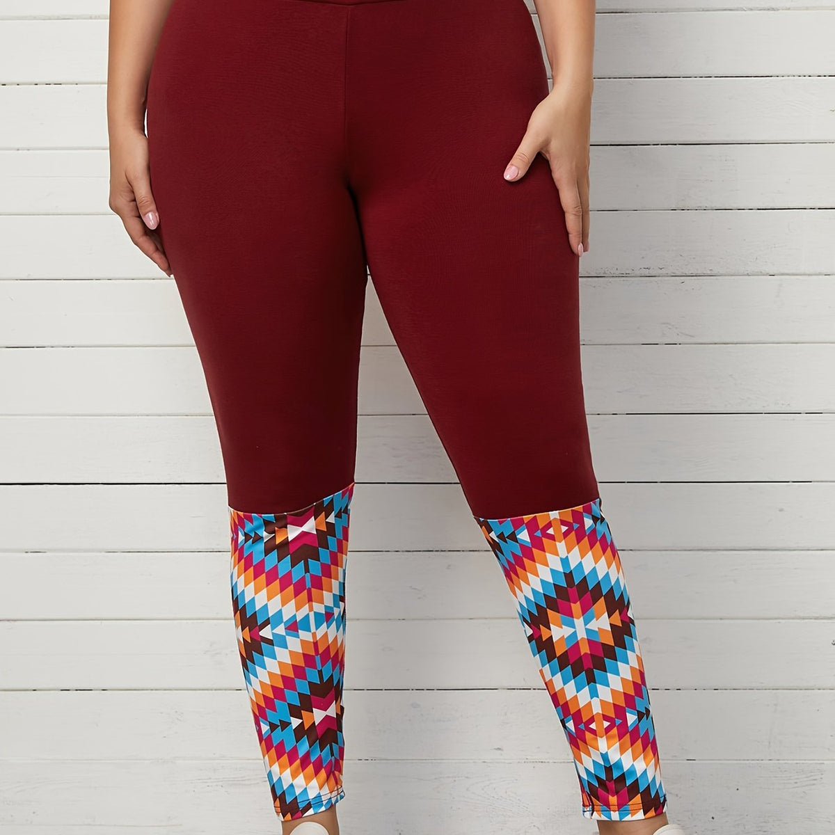  Geometric Print High Stretch Skinny Leggings