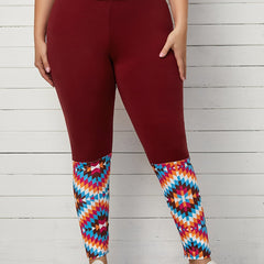  Geometric Print High Stretch Skinny Leggings