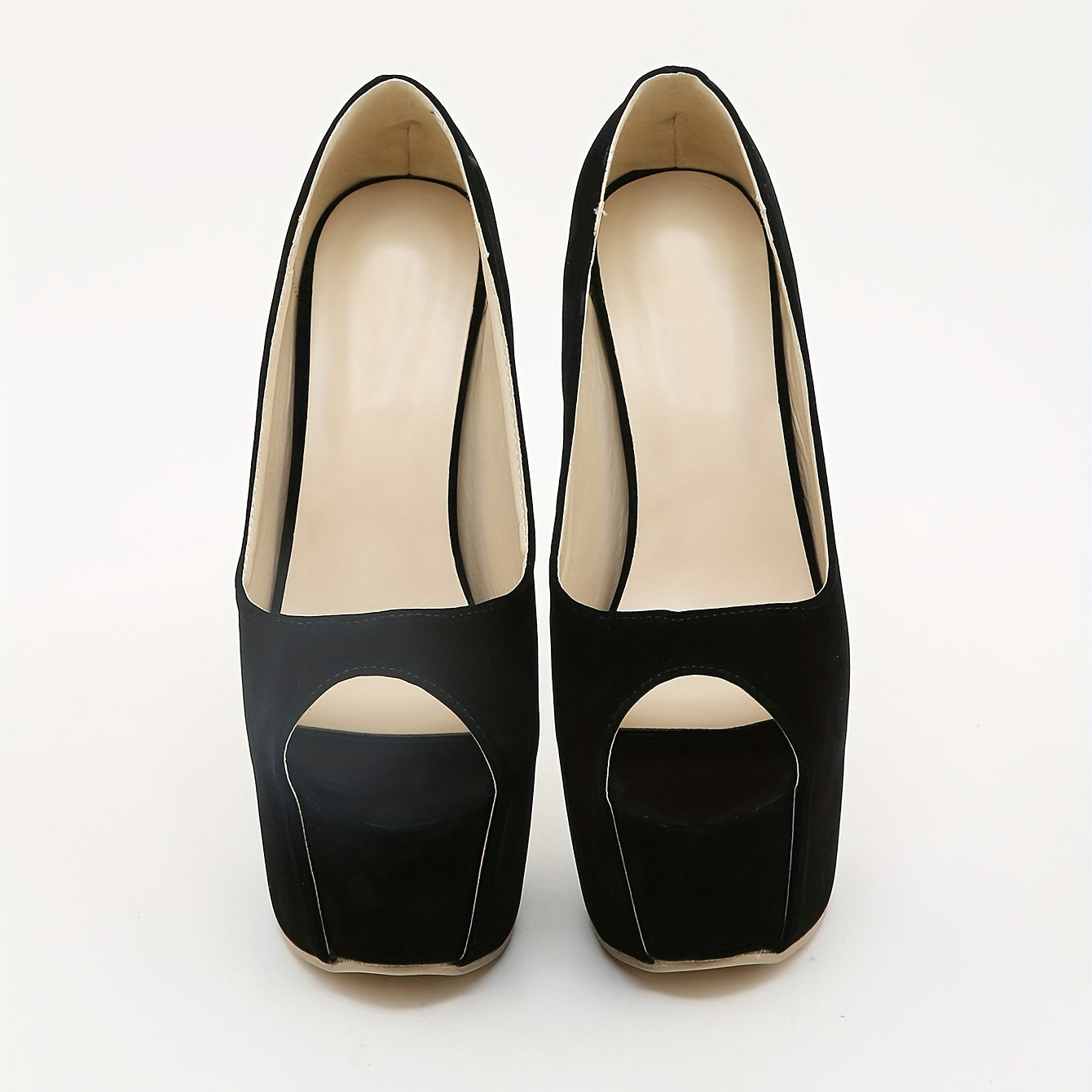 Women's Peep Toe Stiletto Heels Slip On Platform Pumps