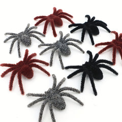2pcs Small Plush Spiders Halloween Realistic Hairy Spider Mini Spider