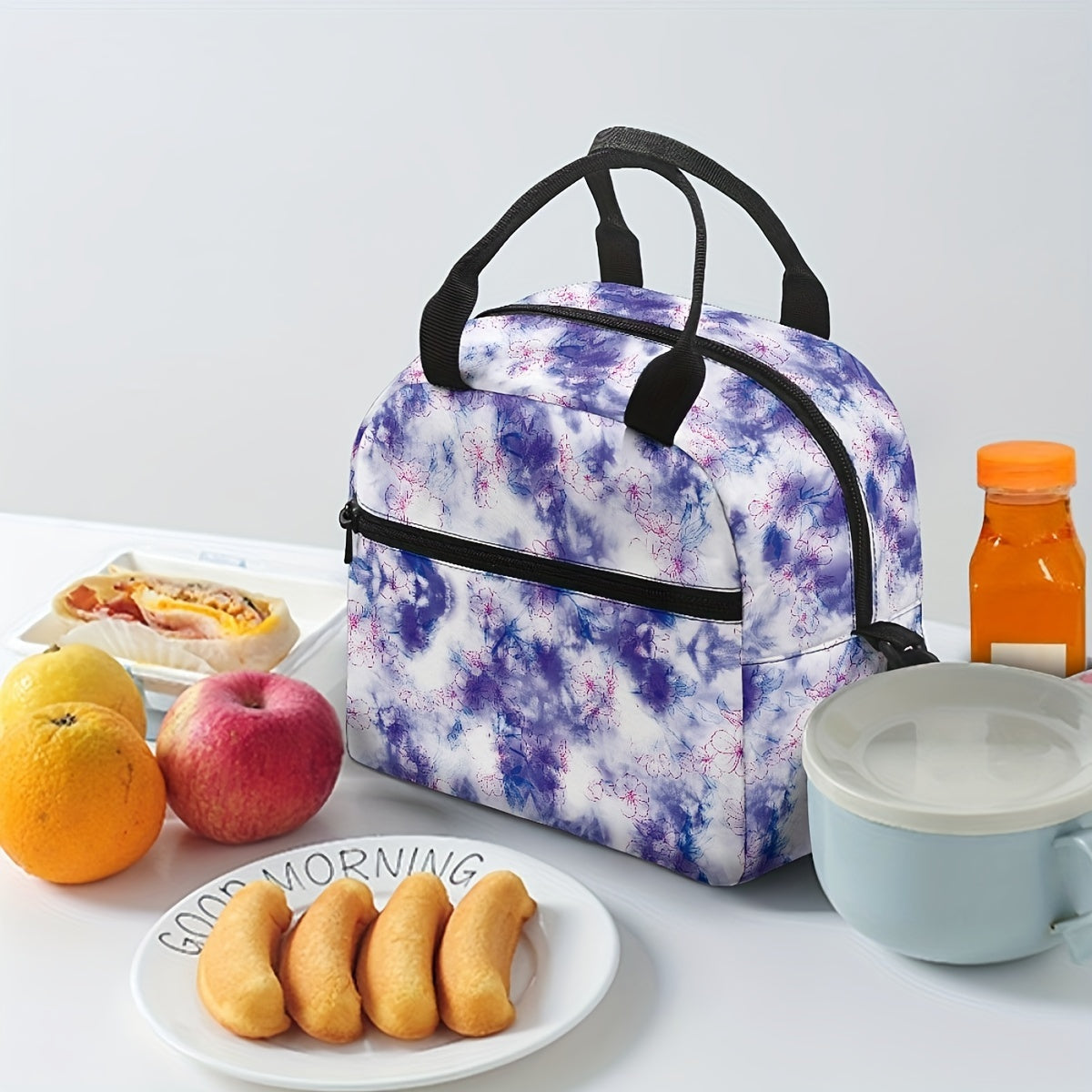 Tie Dye Splash Ink Insulated Lunch Bag Portable Thermal Cooler Tote Work Travel