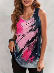 Tie Dye Round Neck Tank Top for Women