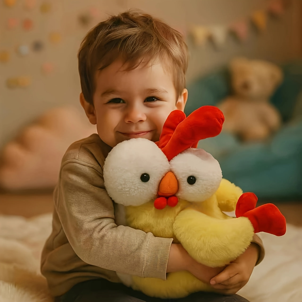 Big Eye Chicken Plush Toy Animated Bird Stuffed Animal