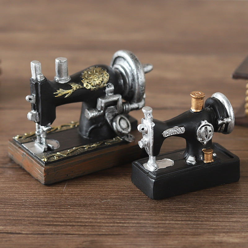 European Retro Resin Ornament Sewing Machine Model Decoration