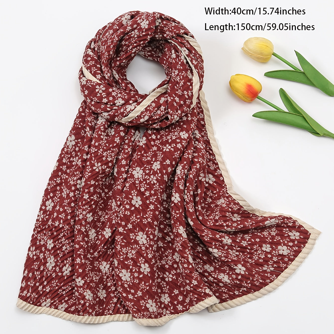 Vintage Flower Print Finale Scarf Double sided Thickened Shawl Scarves