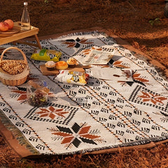 Retro Camping Blanket Sofa Car Blanket Picnic Mat