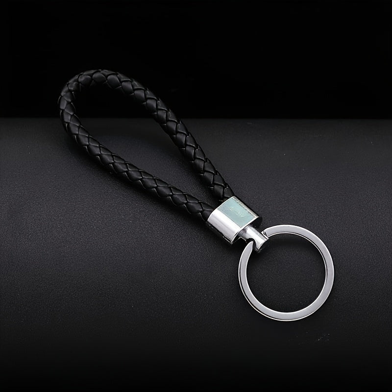 Handcrafted Faux Leather Rope Keychain