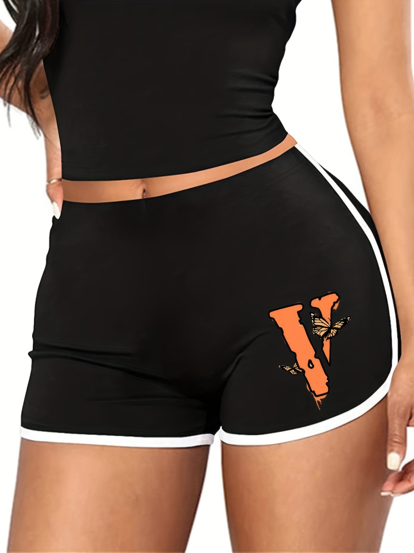  Women's Casual High Rise Skinny Shorts