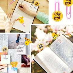 15pcs Yellow Paperclips Office Supplies Bookmark Pliers Desk Stationery Gift