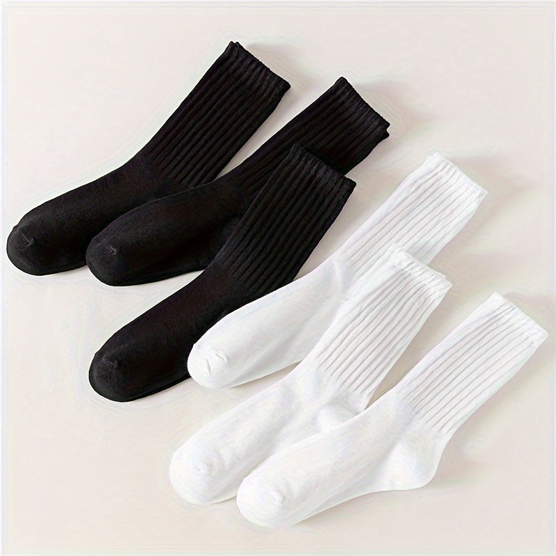 6 Pairs Comfy Breathable Solid Socks Women's Stockings Hosiery