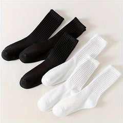 6 Pairs Comfy Breathable Solid Socks Women's Stockings Hosiery