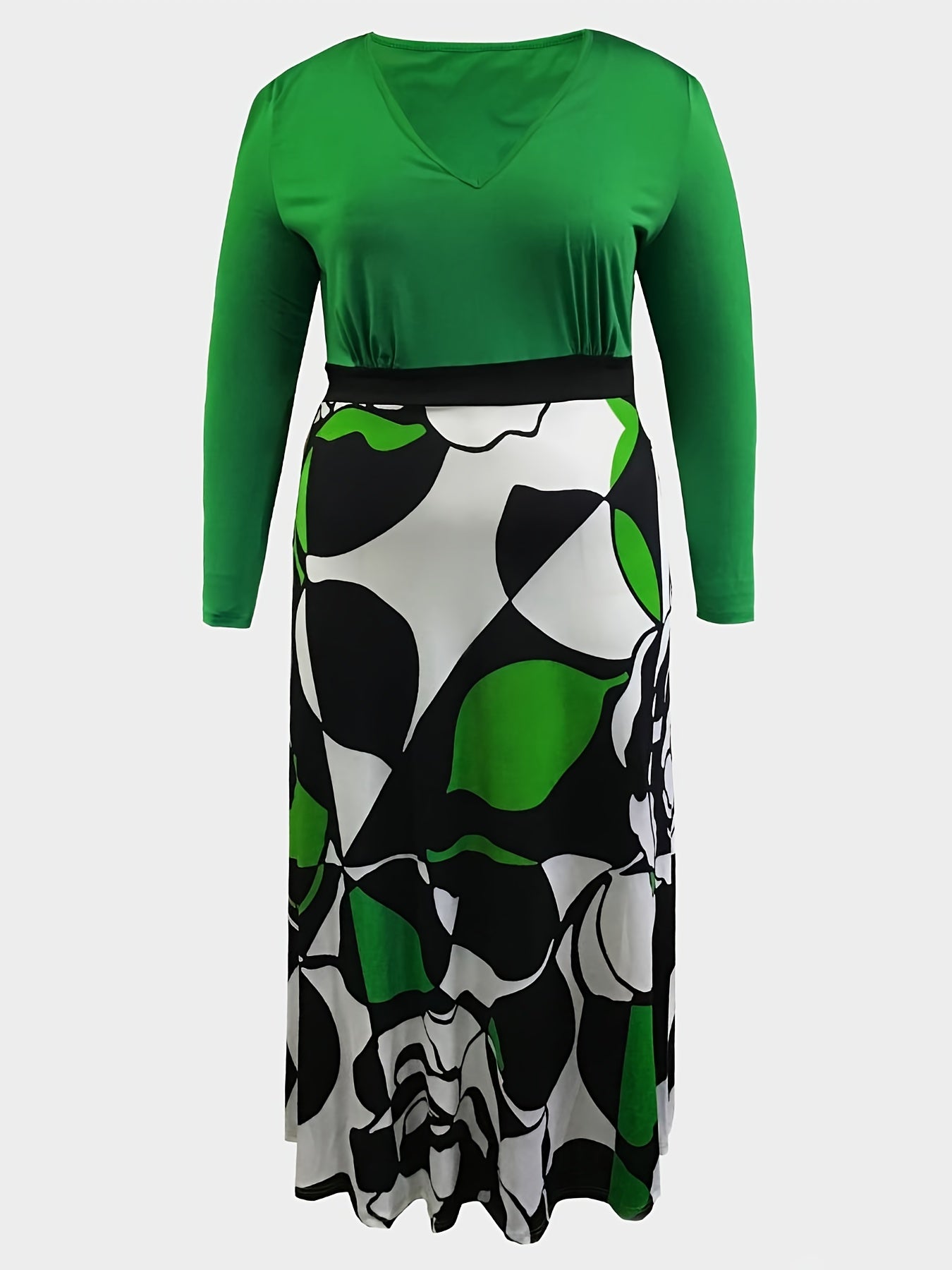  Colorblock Floral Maxi Dress