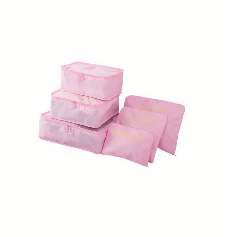 6pcs Travel Storage Bag Set Clothing & Lingerie Laundry Organizer