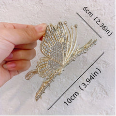 Rhinestone Butterfly Hair Claw Pearl Shark Claw Hair Clip Hair Accessories