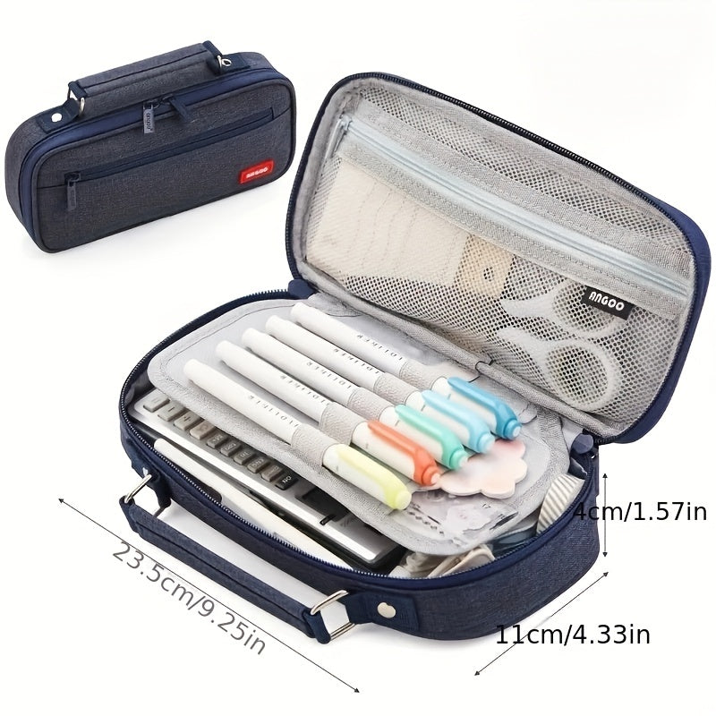 Large Capacity Stationery Storage Bag Multifunctional Canvas Pencil Case