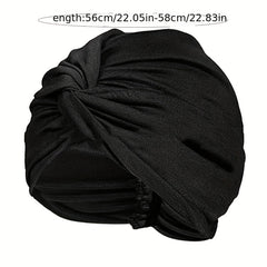 Solid Turban Head Wrap Elastic Beanie Head Scarf Chemo Cap Hijab