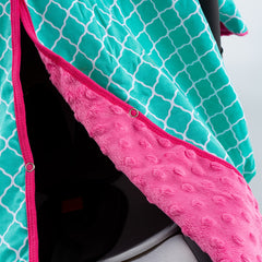 Green Plaid Print Car Seat Sunshade Cover for Girls