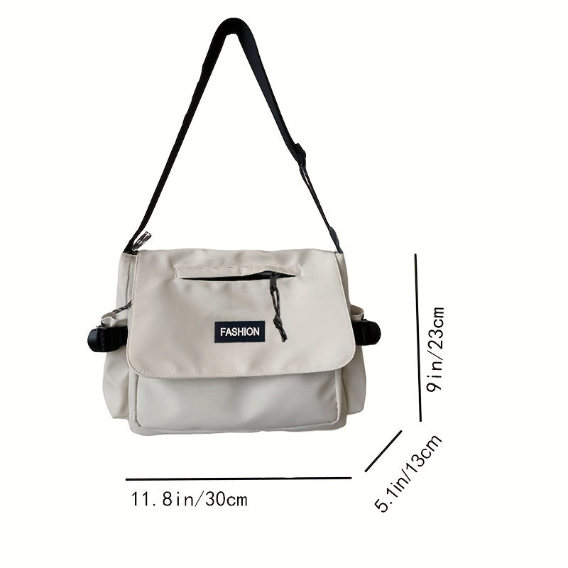 Japanese Style Casual Nylon Messenger Bag Lightweight Unisex Zipper