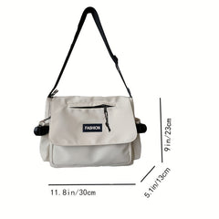 Japanese Style Casual Nylon Messenger Bag Lightweight Unisex Zipper
