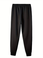  Slogan Print Fleece Liner Drawstring Joggers