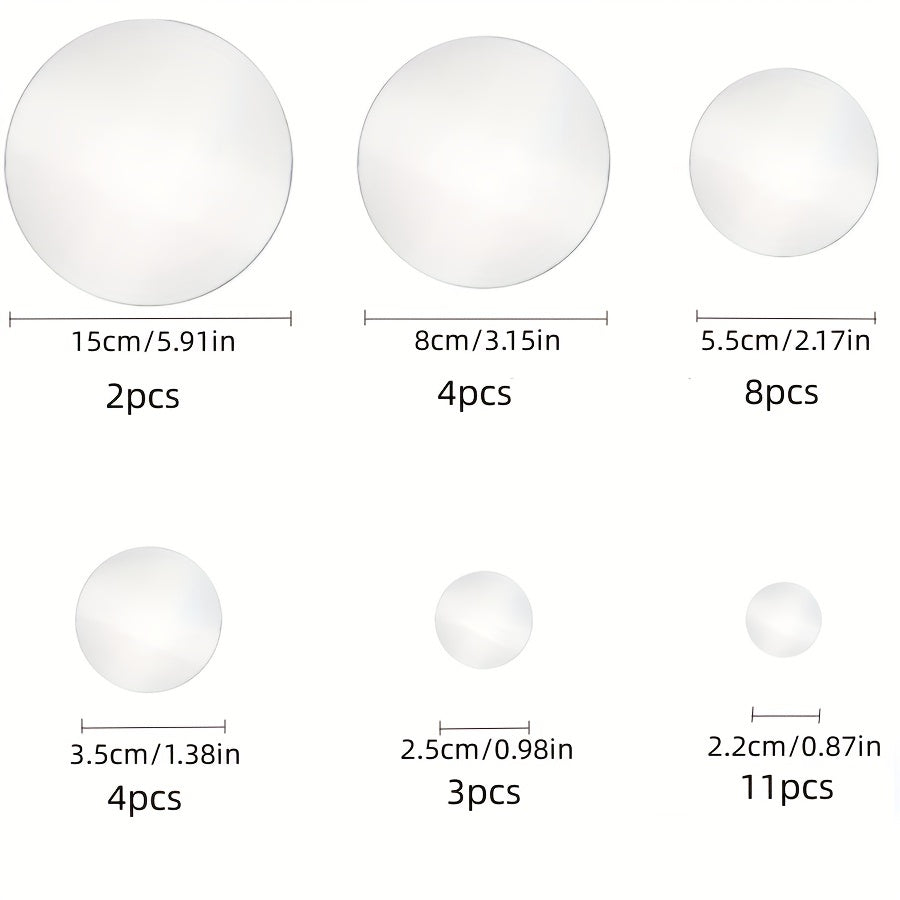 32 Pcs Acrylic Mirror Wall Stickers 360 Round Circle for Home Decor