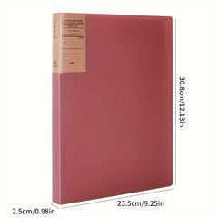 15pcs Retro Information Book 40 Pages Pink A4 Waterproof Material Storage Bag