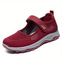 Breathable Backless Walking Shoes Hook & Loop Casual Sneakers Women's Footwear