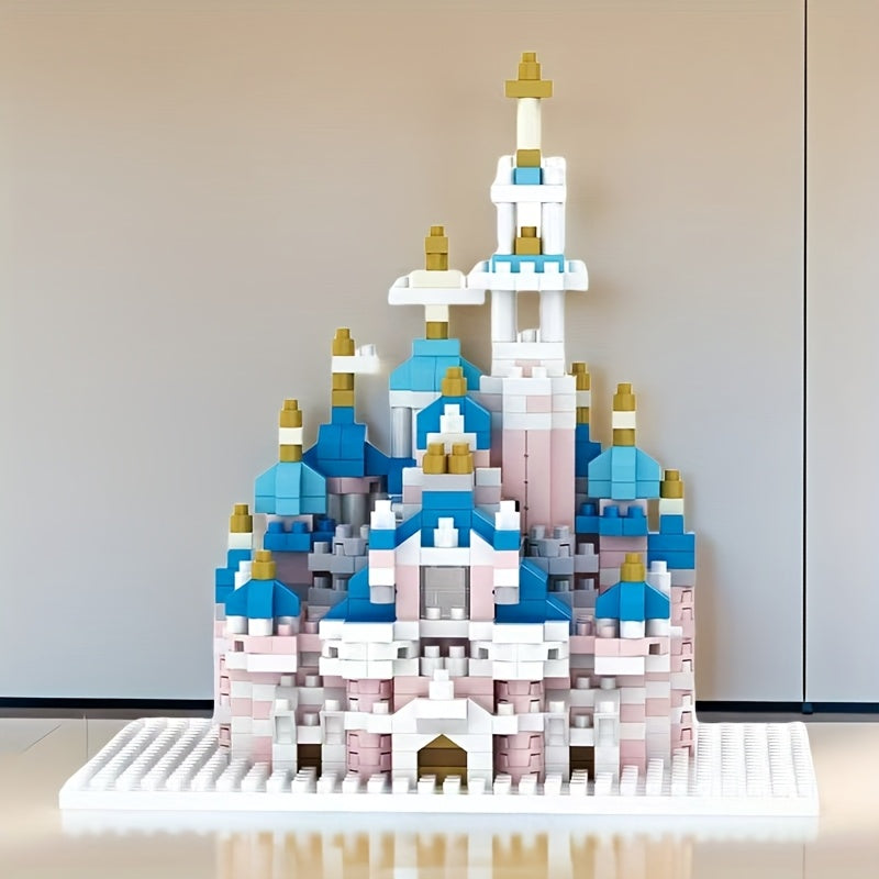 1450pcs Pink Castle Building Blocks ABS Material Festivals Birthday Year