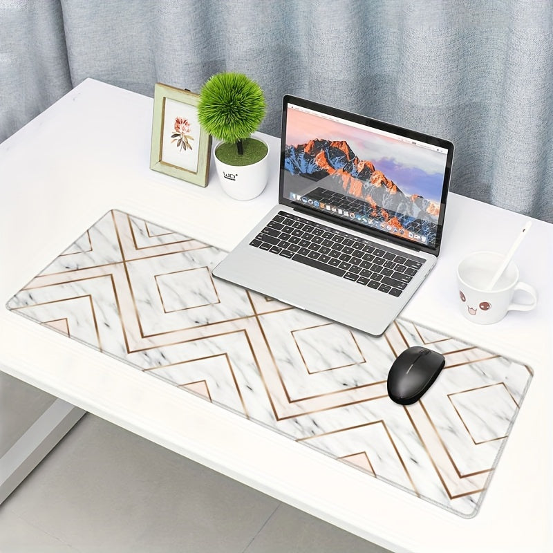 Large Gaming Mouse Pad Desk Pad Non Slip Base Stitched Edge