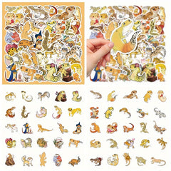 50pcs Colorful Lizard Stickers for Laptop Journal Phone Case Waterproof Stickers