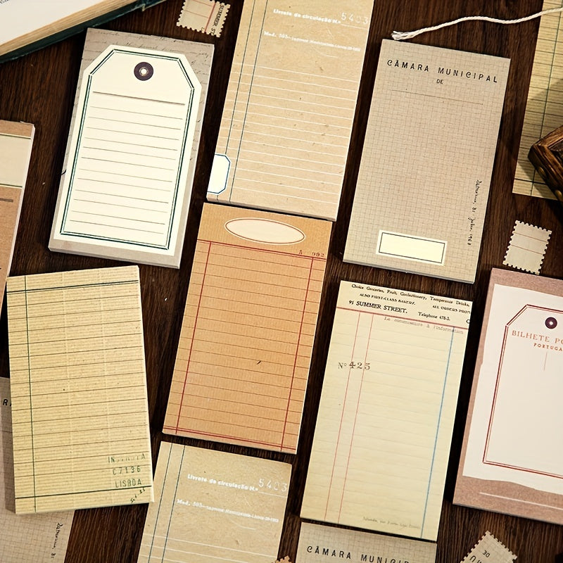 50 Sheets of Writing Paper Notes 2.8x12.4in Retro Journal Diary DIY Stickers