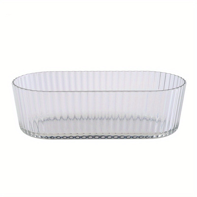 Small Fresh Striped Glass Fruit Bowl Snack Plate Marine Storage Bowl